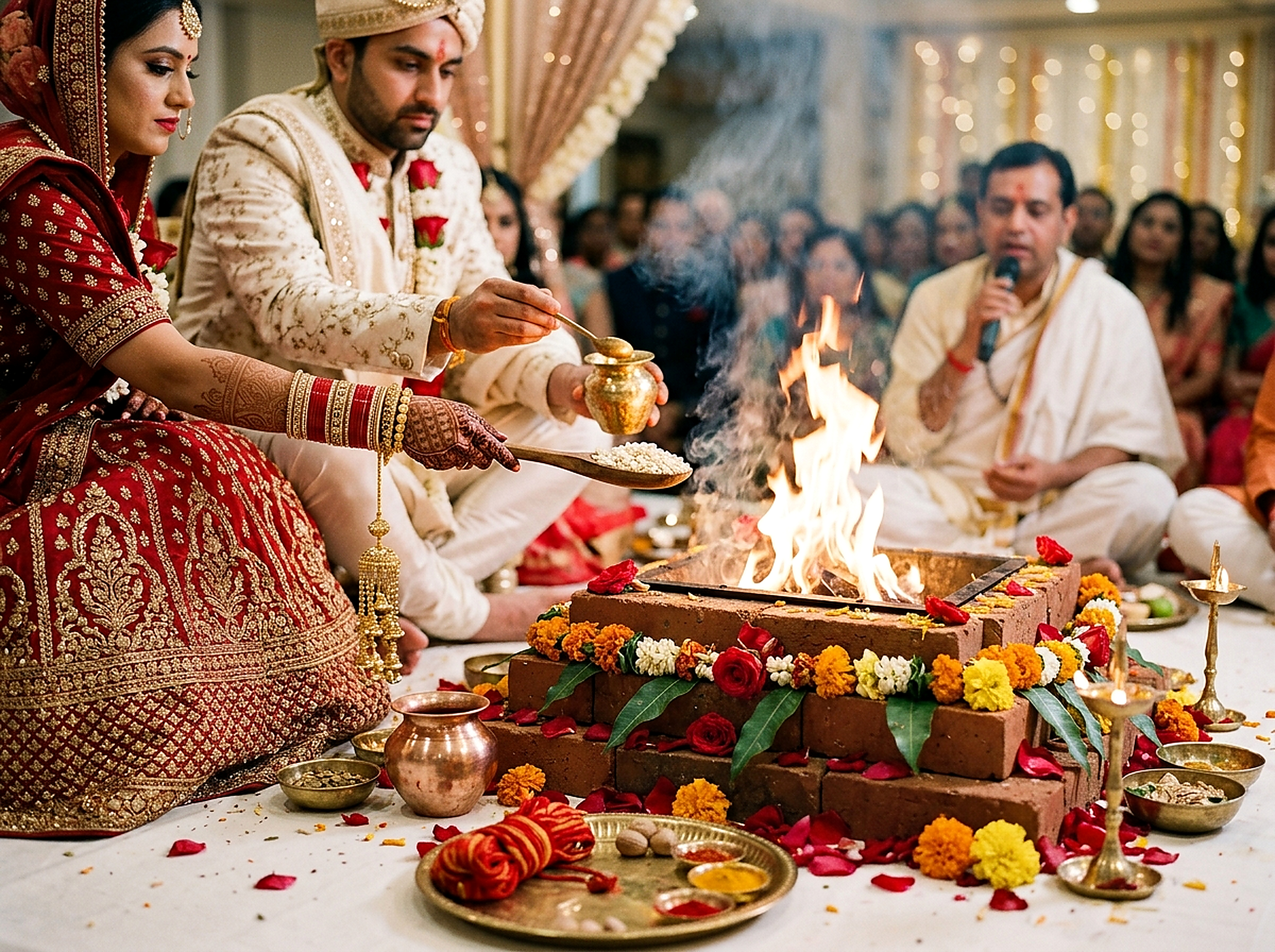 Traditional North Indian Vedic Vivah rituals, seven pheras, and marriage puja procedure