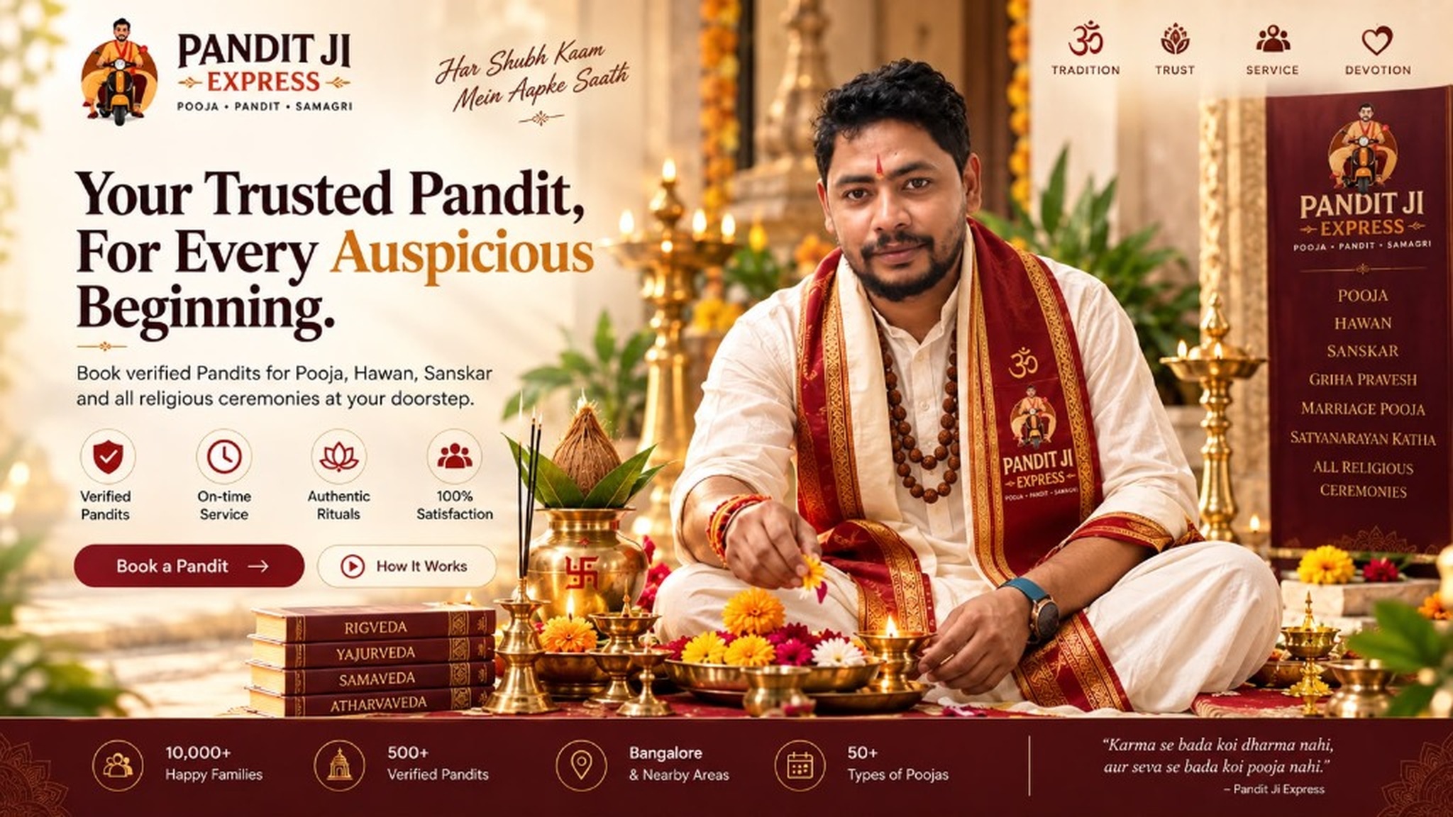 North Indian Vedic Wedding ceremony and Vivah rituals conducted by Pandit in Bangalore